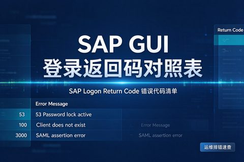 SAP GUI 登录返回码对照表｜SAP Logon Return Code 错误代码清单