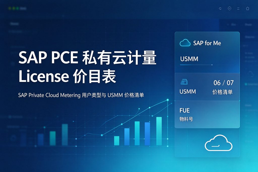 SAP PCE 私有云计量 License Price Lists