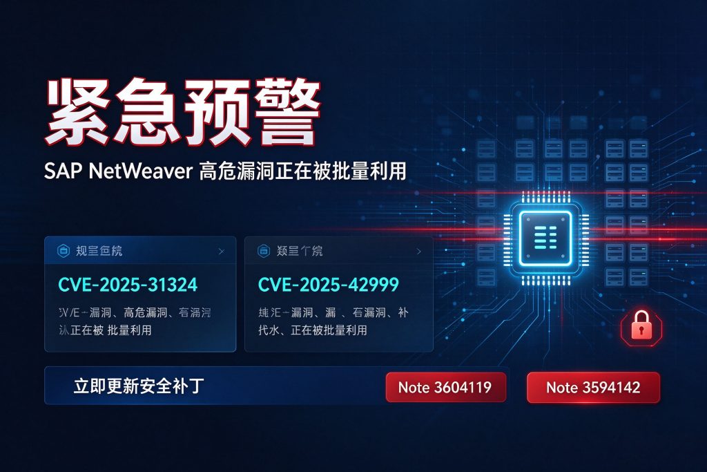 请尽快更新SAP 安全补丁 Note 3604119 和 3594142