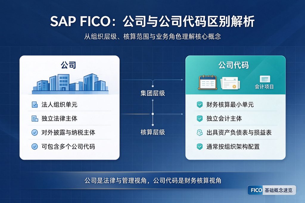 深入解析 SAP FICO模块中的公司与公司代码区别 图1
